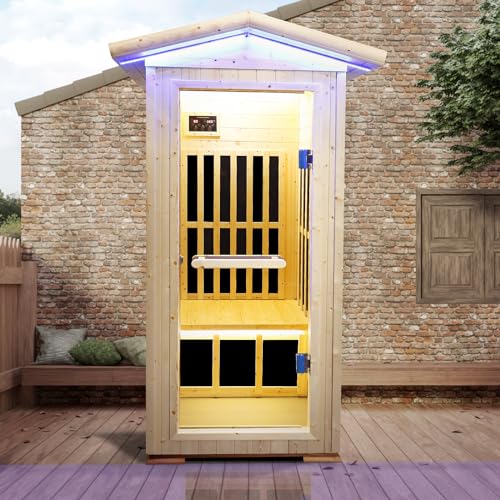 Daleyzay One Person Far Infrared Sauna Natural Finnish Spruce