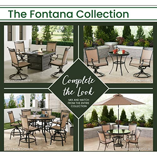 Hanover Fontana 9-Piece Outdoor Dining Set Tan