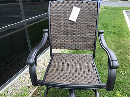 Patio Land Santa Clara Outdoor Patio Swivel Bar Stools Set of 3 Dark Bronze 30