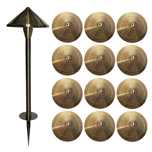 Ignite 12V LED Brass Pathway Landscape Lighting - 12 (3 Watt) Fixtures Brass