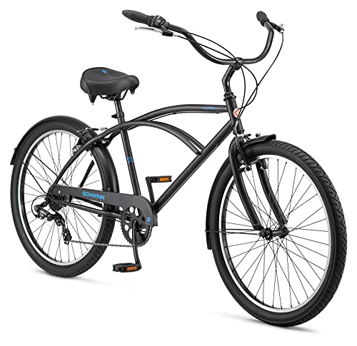 Schwinn Huron Adult Beach Cruiser Bike 26-Inch 7-Speed Black