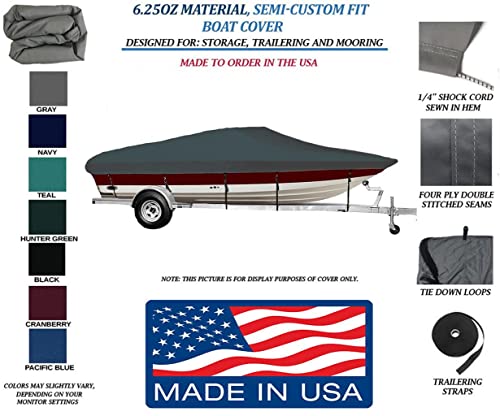 STOPBYUS Semi-Custom Boat Cover for Chris Craft 22 Launch I/O 2008-2016 Customizable