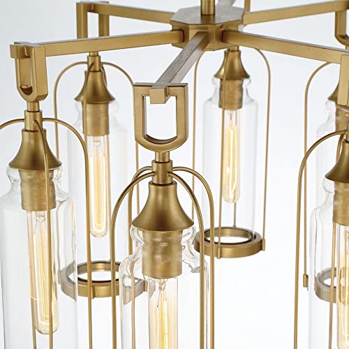 Eurofase Yasmin 6 Light Outdoor Pendant Vintage Style Aged Gold 17.75" Tall 19.5" Wide