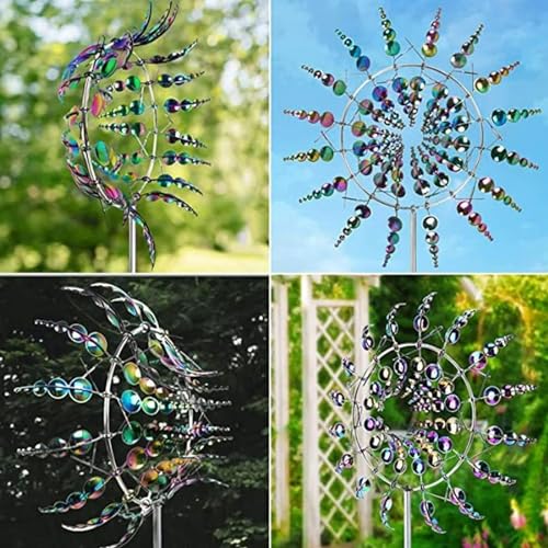 KWJTOY Garden Windmill Outdoor Decor Gold