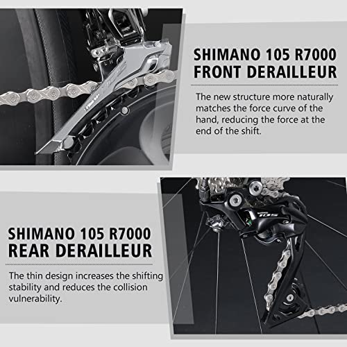 SAVADECK Carbon Road Bike HERD6.0 T800 Carbon Fiber 700C with Shimano 105 22 Speed Groupset Red White