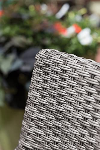 Oxford Garden Argento Bar Stool Resin Wicker with Polyester Cushion Midnight Blue - 2 Pack Powder Coat Flint
