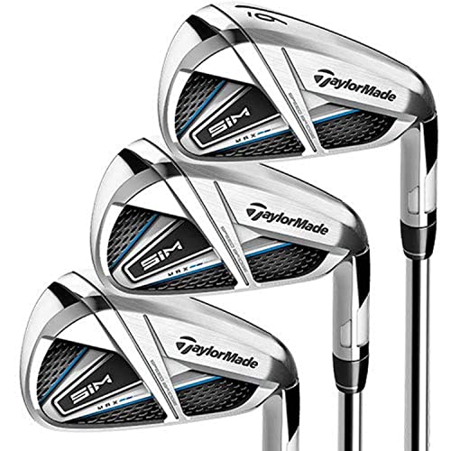 TaylorMade SIM MAX Irons Steel Shaft KBS Max 85 5-PW AW SW Right Hand Regular Flex Titanium Black Blue