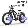 Brigittebike Electric Bike for Adults 1500W 52V 21Ah 37MPH 50Miles Range 26” Fat Tire Beach Snow Mountain Bike Dual Hydraulic Disc Brakes Full Suspension ES7PRO-1500W-37MPH Black