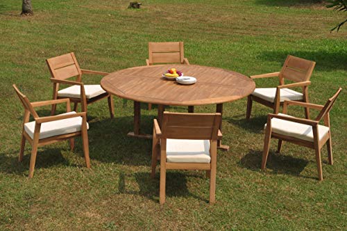 TeakStation 6 Seater Grade-A Teak Wood 7 Pc Dining Set Teak