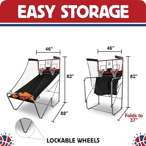 Pop-A-Shot Indoor/Outdoor Dual Shot Arcade Basketball Game Black