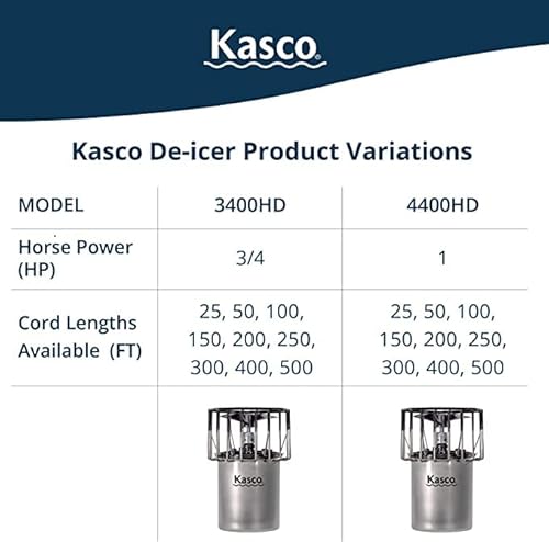 Kasco 3/4 HP Lake & Pond Deicer 240V with 50 Ft Power Cord