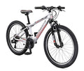 Mongoose Rockadile Kids Hardtail Mountain Bike 24-Inch 21-Speed Silver