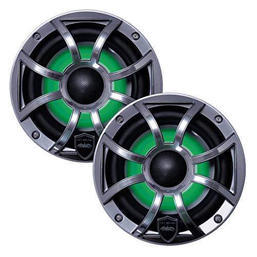 Wet Sounds REVO 6-XSG-SS High Output 6.5" Marine Coaxial Speaker with RGB Backlighting Gray