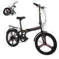 HUUH Folding Bikes for Adults 20" 7 Speed City Folding Compact Bike Bicycle Urban Commuter Black