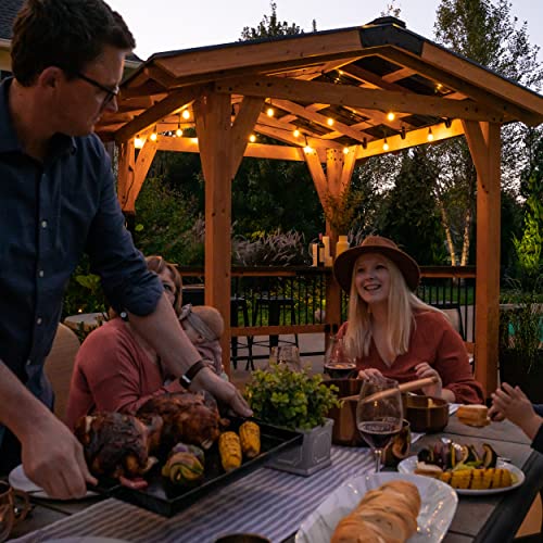 Backyard Discovery Granada 10' x 9' Cedar Wood BBQ Grill Gazebo Pavilion Light Brown