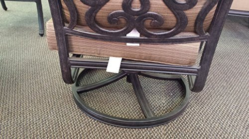 Patio Land Santa Anita Outdoor Patio Set of 4 Swivel Rocker Club Chairs Dark Bronze