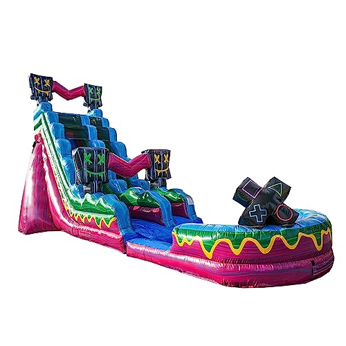 JumpOrange 19' Level Up Water Slide with Detachable Deep Pool Pink