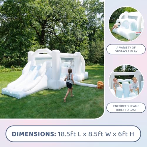Bounceland Obstacle Dream Bouncer Combo with Dual Slides Neutral Color