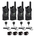 Motorola Solutions 4-Pack CLS1410 UHF 2-Way Radio with Remote Speaker Mic Black