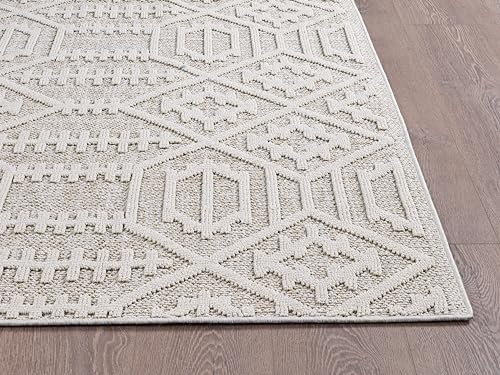 NEW HOME Prestige Tamed Southwest Textured Indoor/Outdoor Area Rug Taupe