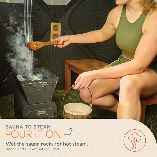 LifePro Outdoor Sauna Tent with Wood Stove Black