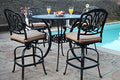 GrandPatioFurniture.com CBM Patio Elisabeth Collection Cast Aluminum 5 Piece 48" Bar Set Black Brown