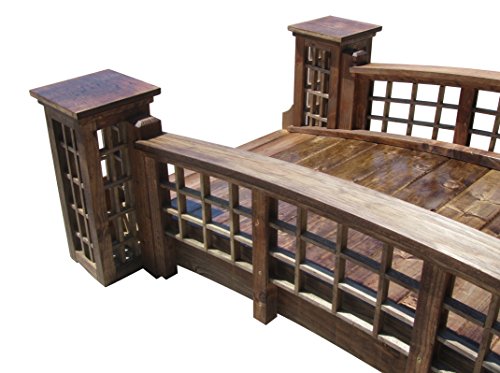 SamsGazebos 7 ft Trellis Garden Bridge with 4 Trellis Posts Brown