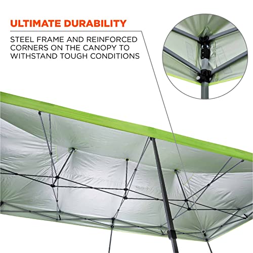 Ergodyne Shax 6015 Heavy Duty Pop Up Canopy Tent 10' x 20' Lime