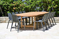 Amazonia Lantana 13-Piece Oval Patio Dining Set Teak Wood Gray Chairs