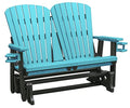 American Furniture Classics Dual Fan Back Glider Aruba Blue and Black
