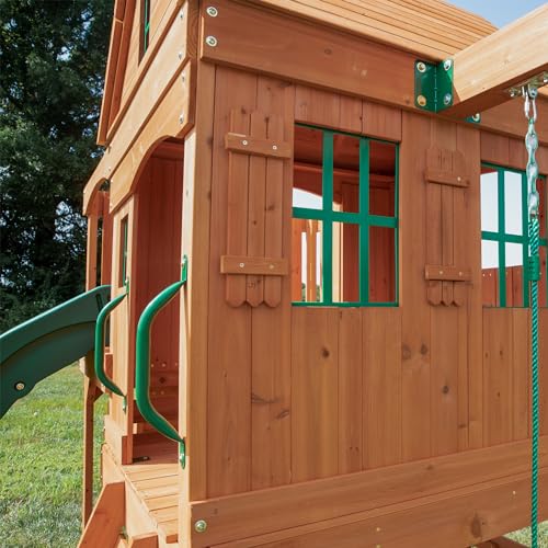 Backyard Discovery Hillcrest Cedar Swing Set Brown