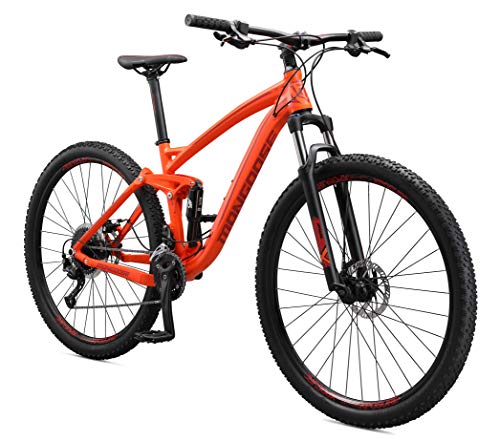 Mongoose Salvo Trail Adult Mountain Bike 29-inch 18-Speed Aluminum Frame Disc Brakes Orange