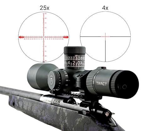 TRACT TORIC UHD 4-25X50 34mm FFP MOA Scope with Eagleman LRH Reticle Graphite Grey