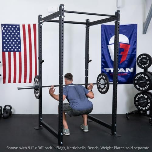 Titan Fitness T-3 Series Black Short Power Rack 24in Depth 1,100 LB Capacity