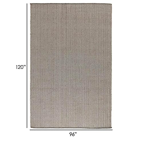 Benzara Handwoven Classic Textured Patio Leah Area Rug 8x10 Gray