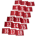 Vispronet Numbered Golf Flags (18) 20in x 14in Red & White #1-18