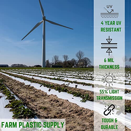 Farm Plastic Supply White Greenhouse Plastic Sheeting 6 mil 32' x 100'