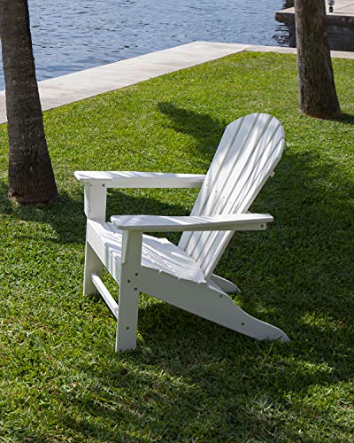 Polywood South Beach 5-Piece Adirondack Chair Conversation Set White