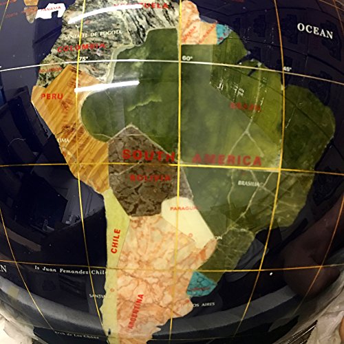 Unique Art Since 1996 Collector's Edition Blue Jasper Globe with Silver Stand