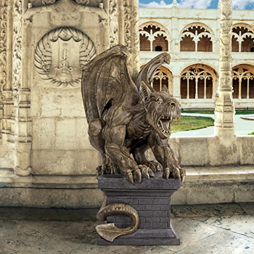 Design Toscano Manchester Cathedral Gothic Chimera Gargoyle Statue Two Tone Stone Finish
