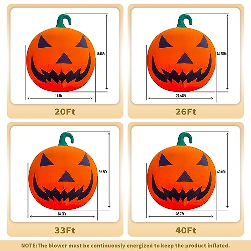 TKLoop Giant 20ft Premium Halloween Inflatable Pumpkin Decoration Orange