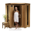 Blue Wave 3-Person Corner Carbon Infrared Sauna