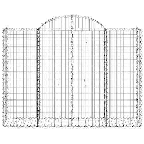 Arched Gabion Baskets 2 pcs 78.7"x19.7"x55.1"/63" Galvanized Iron White Black