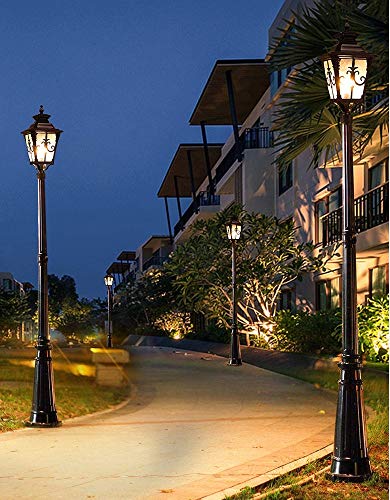 JINHH Victorian Style LED Outdoor Street Light Black 140cm