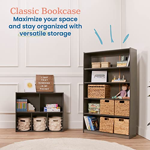 ECR4Kids Classic Bookcase 60in Adjustable Shelves Grey Wash
