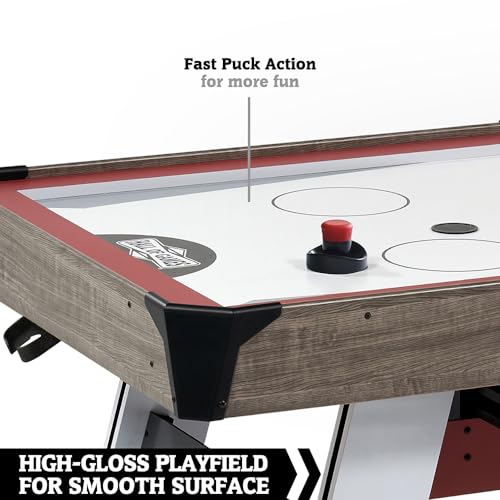 Hall of Games 5.5' Arcade Air Hockey & Tennis Table 2-in-1 Wood Grain/Red