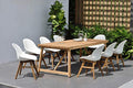 Amazonia Keystone 9-Piece Oval Patio Dining Set Grade A Teak Wood White