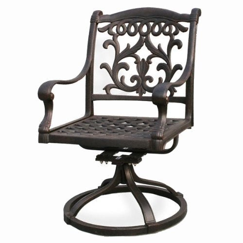 theWorldofpatio Mandalay 7pc Cast Aluminum Outdoor Patio Dining Set Antique Bronze