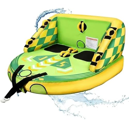Generic Inflatable Towable Tube for Boating Waterskiing Green