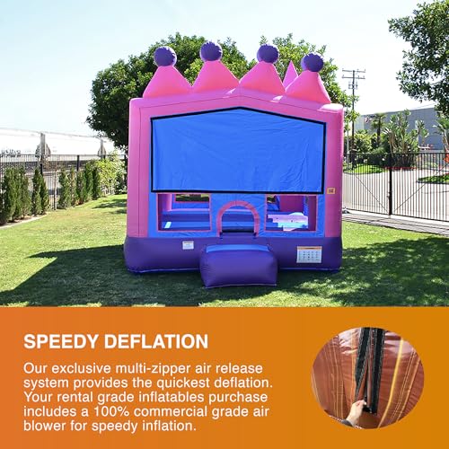 JumpOrange Commercial Inflatable Princess Tiara Bounce House 13'x13'